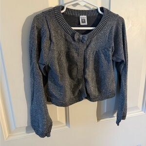 Carter's Girls Gray Sparkle Snap-Front Cardigan